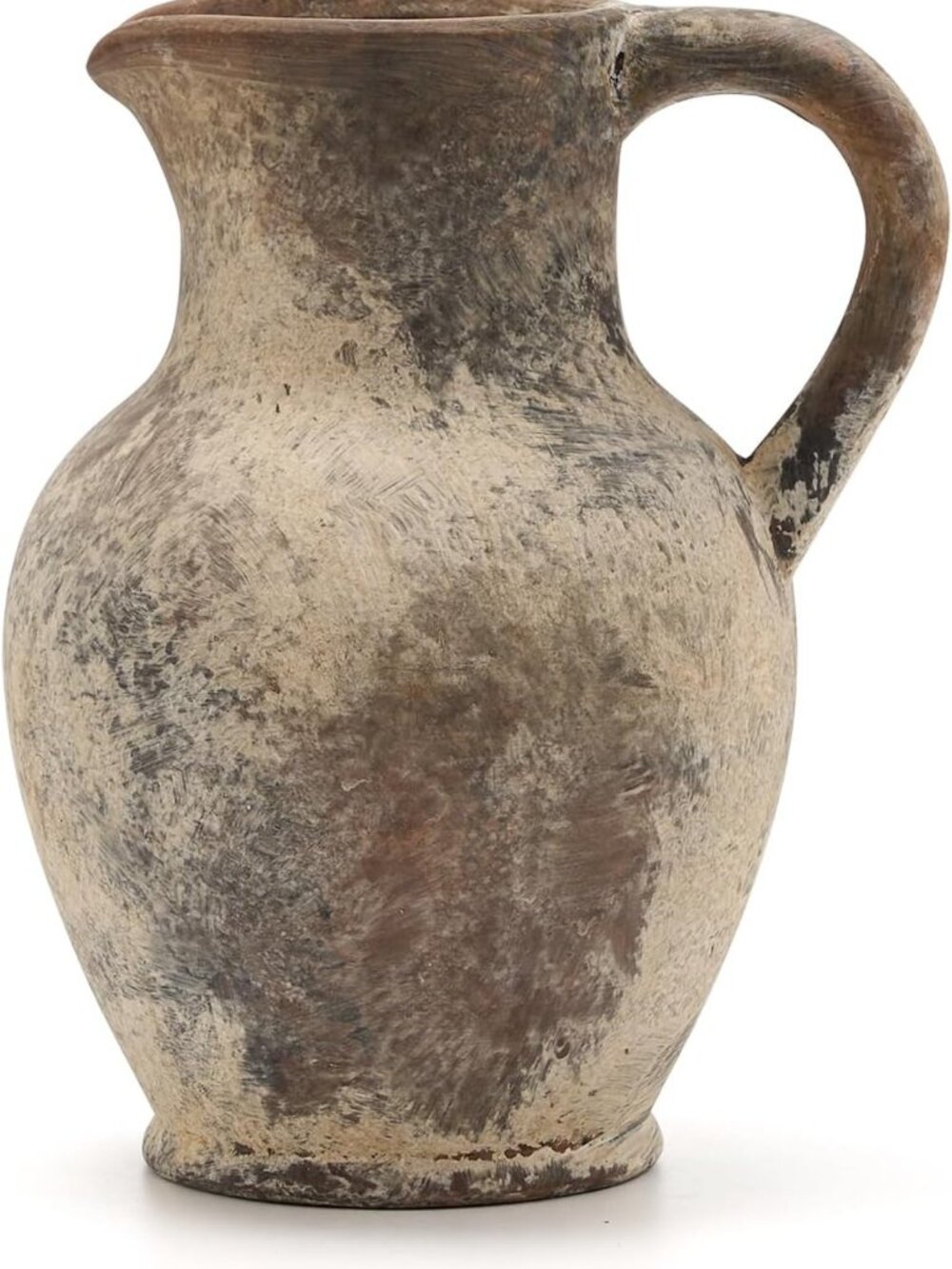 Rustic Ceramic Farmhouse Vase with Handle - Minimalist Terracotta Decor for Home